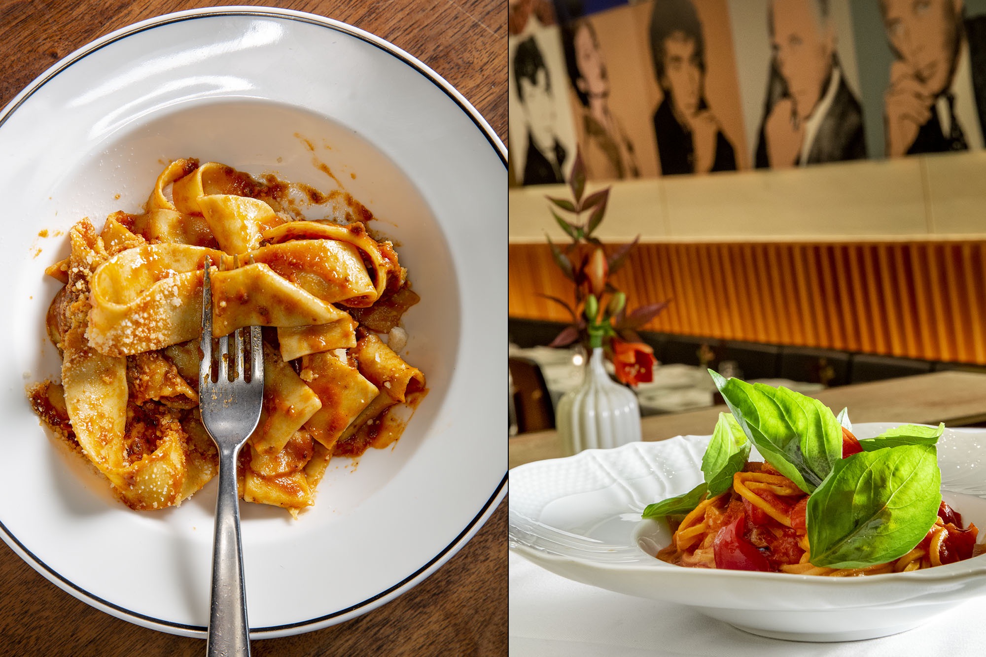 Fancy pasta at two different restaurants