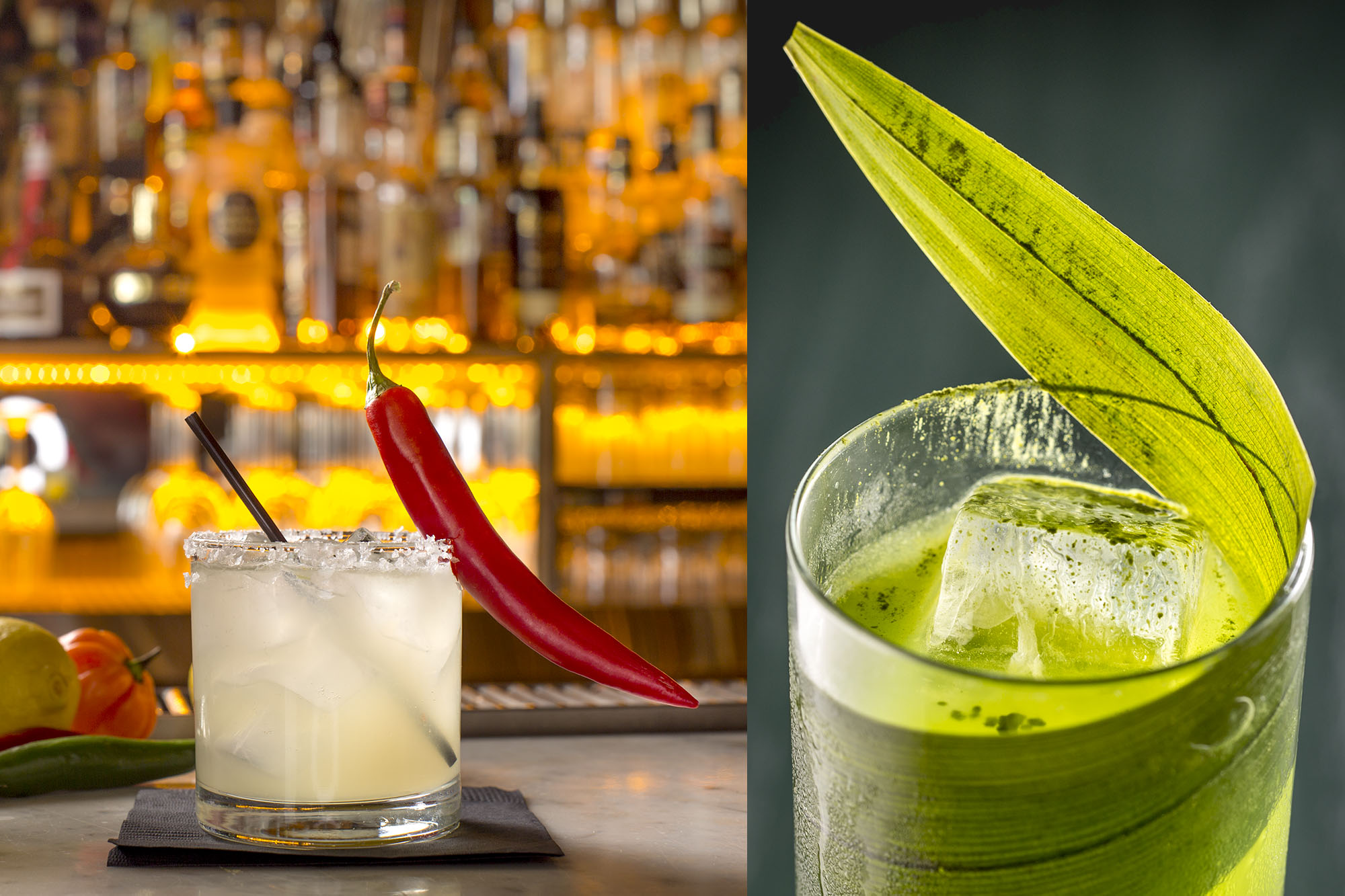 cocktails with fancy garnishes